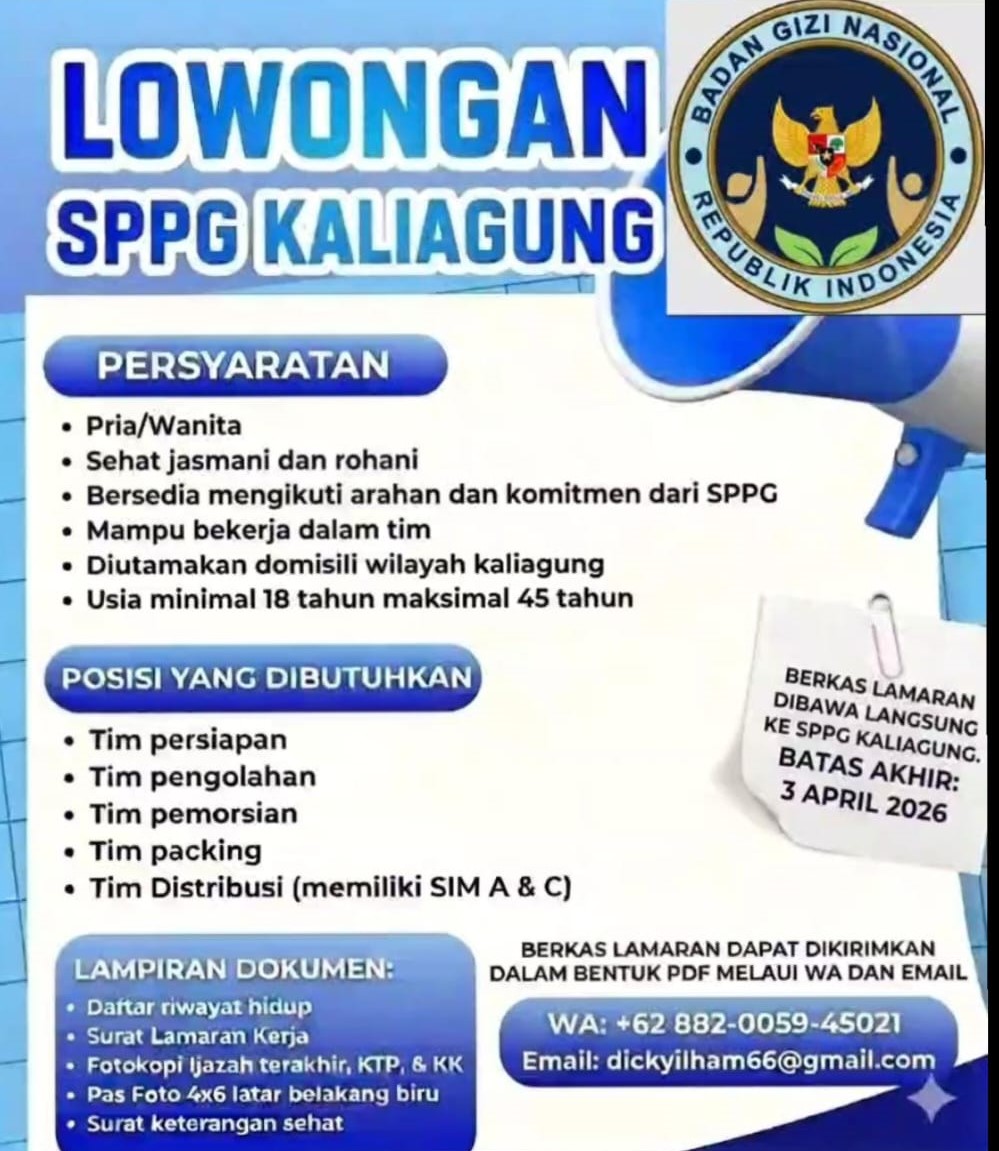 LOWONGAN KERJA SPPG KALIAGUNG
